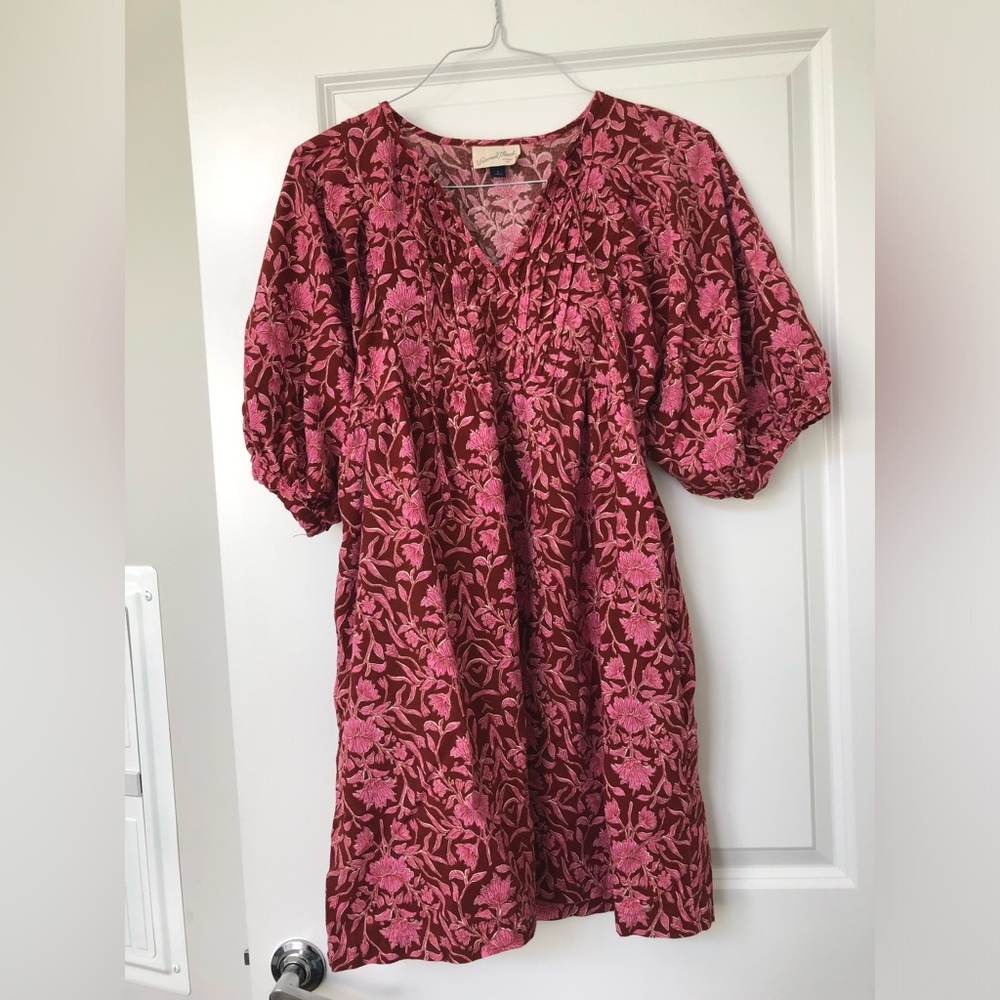 Pink Peasant Dress
